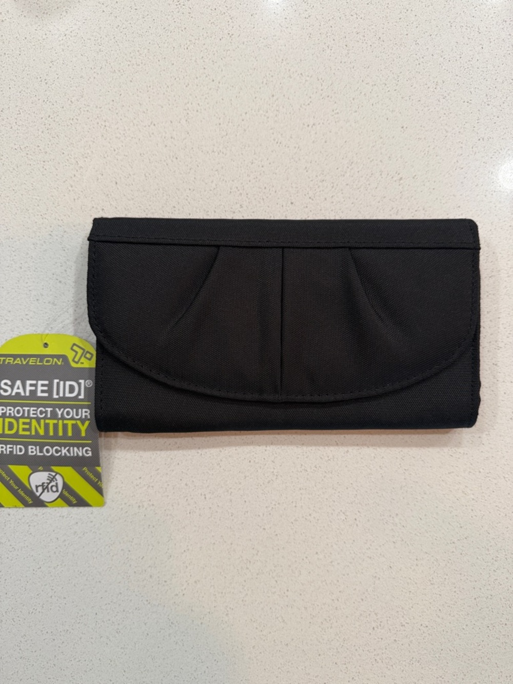 Travelon Safe ID Black RFID-Blocking Travel Wallet Clutch